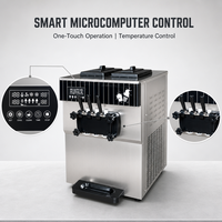 Machine à glaces molles industrielle haute performance en acier inoxydable 220v, machine à glaces molles commerciale
