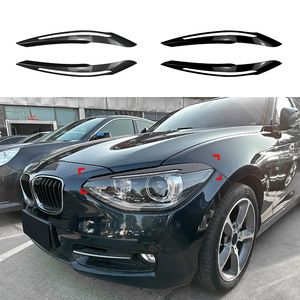 Bmw Headlight Brow Stickers Piano Black Carbon Fiber Texture For F20 F21 2011 2014 Exterior Modification - Product Image 1