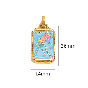 Dije de Acero Inoxidable con Baño de Oro y Esmalte con Signo del <span class=keywords><strong>Tarot</strong></span>, Colgante de Carta del <span class=keywords><strong>Tarot</strong></span> para la Creación de Joyería DIY - Product Image 6