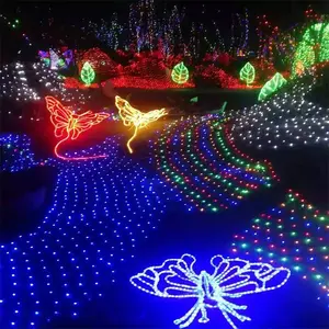 Светодиодные Волшебные Рождественские лампочки, открытый водонепроницаемый, украшение для свадьбы, праздника светодиодная гирлянда 96 светодиодов 144 светодиоды LED сетка строки света