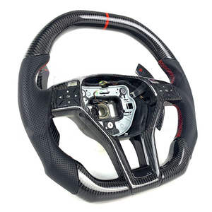 Volante de Fibra de Carbono Rojo para <span class=keywords><strong>Mercedes</strong></span> <span class=keywords><strong>Benz</strong></span> <span class=keywords><strong>AMG</strong></span> W204 W205 W212 W213 W217 W218 a <span class=keywords><strong>C</strong></span> E CLS GLC 2011 2012 2013 2014 2015 - Product Image 2