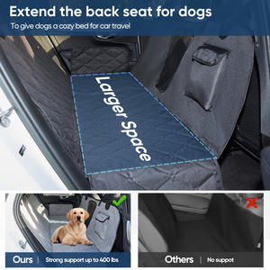 Venta al por mayor Premium impermeable de tela Oxford Pet Car Seat Cover Dog Hamaca Negro 140x130cm - Product Image 6