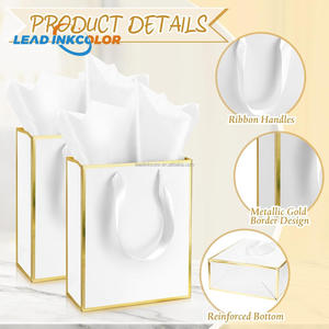 Customized Boutique Shopping Paper Bags With Silk Handle for Food Clothing Shoes Packaging Includes <strong>Ribbon</strong> &amp; Carton Custom Logo - Product Image 3