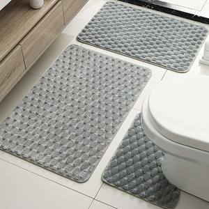 ชุดพรมเช็ดเท้ารูปเปลือกเต่า ดีไซน์ทันสมัย สีกาแฟ ทำจากเส้นใยโพลีเอสเตอร์ ซึมซับน้ำได้ดี กันลื่น เหมาะสำหรับห้องน้ำ - Product Image 2