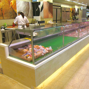 <span class=keywords><strong>Vitrine</strong></span> réfrigérée <span class=keywords><strong>pour</strong></span> charcuterie de supermarché avec refroidissement par air <span class=keywords><strong>pour</strong></span> viande et fruits de mer, 2 portes, commande numérique - Product Image 4