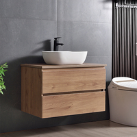 Meuble de salle de bain mural moderne résistant à l'eau sans miroir pour villa, appartement, hôpital