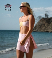 Dames Patchwork Badmode Strandkleding Sexy Vierkante Hals Spaghettibandjes Designer Custom Bikini