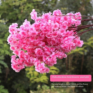 Rami di <span class=keywords><strong>Fiori</strong></span> di Ciliegio Artificiali Fai-da-Te <span class=keywords><strong>con</strong></span> Foglie per Decorazioni Matrimoniali - Product Image 6