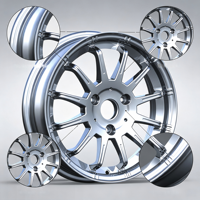 Llantas de acero cromadas de 15 pulgadas para tuning, con adaptador de buje de rueda multirradio para Mercedes-Benz Smart (Modelo A45115) 3 orificios PCD 112