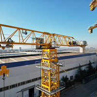 Grue à tour autoportante chinoise 12 tonnes 48m Dh258 7020 à plateforme plate, nouveau prix bas, avec composant central à engrenages