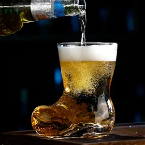 Barware bere bicchiere di birra tazza di stivali divertenti a forma di vetro verre 380ml unico pub barware birra stivale di vetro