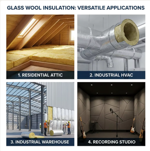 Haina Eco-Friendly Glass Wool Fiberglass Sheet for <strong>Drywall</strong> <strong>Acoustic</strong> Filler/Sandwich Panel <strong>Insulation</strong> 50mm Thickness - Product Image 6