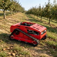 Tondeuse robot sans fil à télécommande, moteur essence 4 temps, type chenille, pour pentes raides et terrains en pente