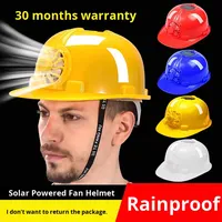 Chapeau de soleil en ABS anti-écrasement pour chantier d'été Casque de sécurité respirant avec ventilateur Casque de protection