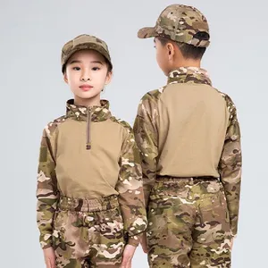 Tactical Frog Suits for Kids Clothes Combat Camouflage Suit Outdoor Uniform Twill Fabric Woven Clothing Breathable Nato