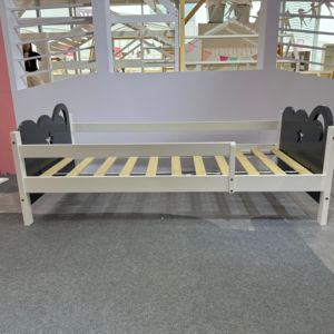 เตียงเดี่ยวไม้สนสีขาว+เทา ดีไซน์ทันสมัย แข็งแรงทนทาน เหมาะสำหรับห้องนอนและอพาร์ตเมนต์ ขนาด 80*160 ซม. - Product Image 3