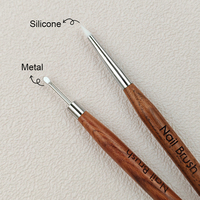 Stylo professionnel classique à 5 embouts en silicone pour la sculpture des ongles, double tête en métal pour le gaufrage et le collage, pinceau à ongles