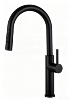 Robinet de cuisine extractible gris anthracite, design moderne, pivotant à 360°, en acier inoxydable, mitigeur chaud/froid pour évier