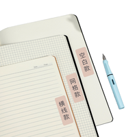 Carnet de classe rétro minimaliste en papier de cuir de vache épais, carnet à grille vierge B5/A5 16k