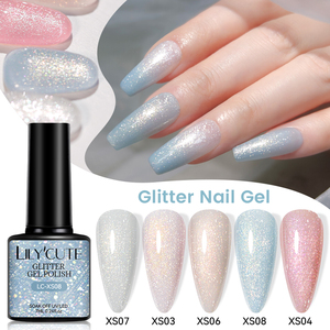 LILYCUTE 7ml Gel Pailleté Réfléchissant Couleurs Printanières Logo Personnalisé Super Brillant Scintillant Vernis Gel UV pour <span class=keywords><strong>Manucure</strong></span> - Product Image 1