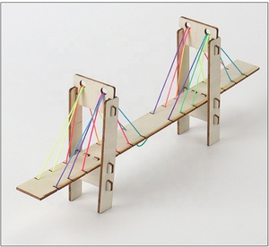 Kit de puente de cable de madera DIY para estudiantes de 5 a 13 años, unisex, experimento de física mecánica, tecnología científica - Product Image 3