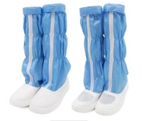 Bottes longues de salle blanche autoclavables résistantes aux hautes températures, semelle épaisse et souple, antidérapantes, en toile, unisexe, été, printemps, automne