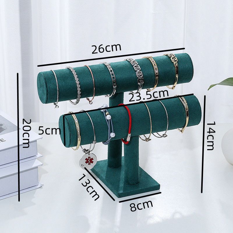Dark green double-row bracelet display stand