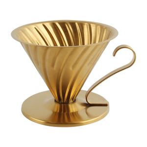 Filtre à café en cône réutilisable, accessoires de brassage lent, filtre à café à dégoulinement manuel en acier inoxydable pour 1 à 4 tasses - Product Image 1