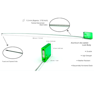 Nhà Sản Xuất Thép An Ninh Cáp Dây Con Dấu Kim Loại Dùng Một Lần Tự Khóa Cáp Dây Thép Con Dấu Cho Xe Tải Container Vận Chuyển - Product Image 4