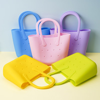 Mini Bolso de Silicona Realista, Perforado, Color Caramelo, Impermeable, para Niñas, Bolsa de Playa, Bolsa de Cosméticos de Viaje, Estilo Nórdico
