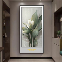 Affiches et impressions abstraites de plantes, art mural nordique pour salon, feuilles, fleurs, peinture 3D sur toile en cuir gaufré