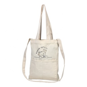Vente en gros de sacs fourre-tout en toile personnalisés avec logo imprimé en <span class=keywords><strong>bleu</strong></span> avec poche et fermeture éclair - Product Image 4