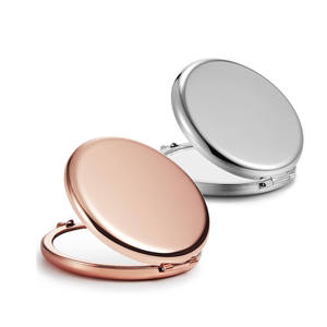 Espejo Compacto de Maquillaje Redondo de Metal Color Oro Rosa, con Logotipo Personalizado, Mini Espejo de Bolsillo - Product Image 1