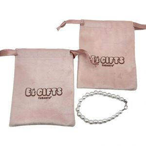 Custom Logo Premium Velvet <b>Drawstring</b> Pouch Luxurious Long Plush Reusable Portable Jewelry Dust Bag Cosmetic Storage - Product Image 2