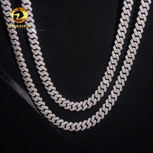 Spedizione da Magazzino USA 10mm a 2 File in Argento Massiccio 925 Stile Hip Hop con Diamanti Moissanite VVS1 Iced Out Catena e Bracciale Miami Cuban - Product Image 6