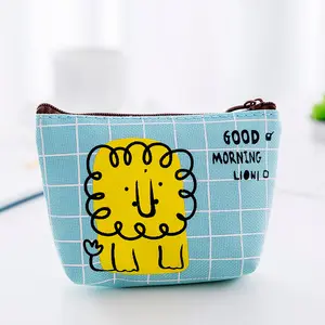 Cute Women Canvas Fabric Small Coin Purse For Women Cards Printed Mini Change Wallet Money Bag