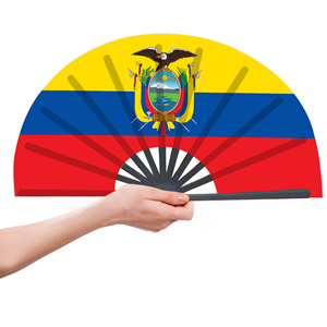 Abanicos Plegables de Bambú con la Bandera de Ecuador al por Mayor, Abanico de Mano para Carnaval, Boda, Festival, Fiesta, Agencia de Viajes - Product Image 4