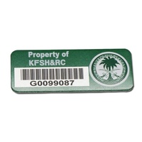 Etiqueta de Código de Barras Metálica Personalizada a Prueba de Agua, Etiqueta de Identificación de Activos con Código de Barras de Aluminio, Grabado Láser, Número de Serie, Etiqueta Adhesiva con Logotipo Metálico
