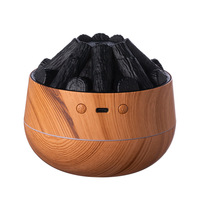 Diffuseur de charbon de bois USB électronique intelligent avec lave en bois à flamme simulée pour le bureau ou la maison pour le salon