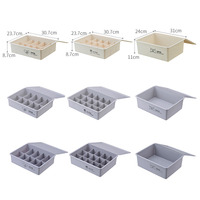 Boîte de rangement de chaussettes de placard de ménage boîte de rangement de sous-vêtements de soutien-gorge en plastique avec couvercle