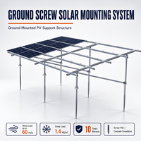 Système de montage solaire réglable avec fondation à vis de terre pré-assemblée pour support de panneaux solaires au sol