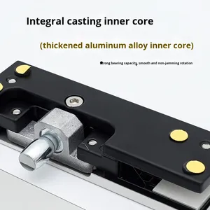 Accessoires de ressort de sol universels épaissis pour porte vitrée sans cadre, supérieur et inférieur, avec clip supérieur en alliage d'aluminium plat et acier inoxydable - Product Image 3