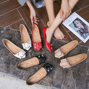 Sh12412a ballerine pieghevoli in <span class=keywords><strong>pelle</strong></span> <span class=keywords><strong>mocassini</strong></span> da <span class=keywords><strong>donna</strong></span> <span class=keywords><strong>mocassini</strong></span> con fondo morbido scarpe basse con fibbia in metallo 36-45 - Product Image 6