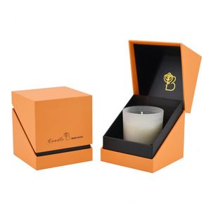 Gift box with ribbon for soap and candles customized luxury opp candle holographic jar lid candle boxes