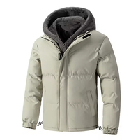 Veste d'hiver pour homme, col montant, chauffante, coupe-vent, rembourrée, à capuche, en polaire, épaisse, en duvet