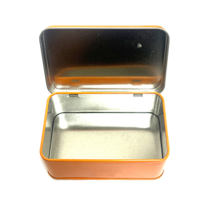 Caja de Almacenamiento Metálica Rectangular Naranja, Envase de Hojalata Personalizado para Regalos, Caja Misteriosa - Product Image 4