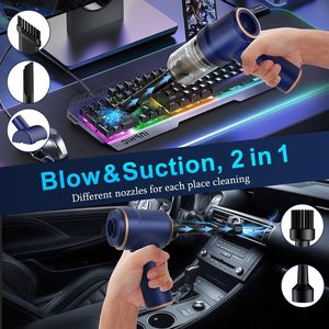 Aspirador de lavado de coches de mano inalámbrico portátil de 120W de alta potencia <span class=keywords><strong>9000Pa</strong></span> con luz LED y boquillas múltiples - Product Image 2