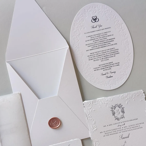 Invitación de Boda con Diseño Floral en Relieve, Envoltura de Papel Vitela y Detalles de Sello de Cera, Tarjeta de Papel de Algodón, Invitaciones Sencillas y Elegantes, Trouwkaart, Papel - Product Image 6