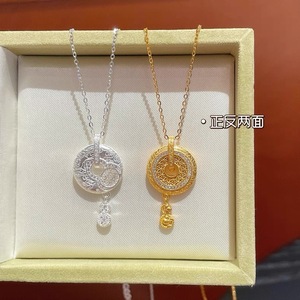 S925 Pure <b>Silver</b> Chinese Style Lucky Gourd Pendant Necklace For Women Minimalist Fashion <b>Choker</b> Everyday Wear - Product Image 4