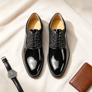 <span class=keywords><strong>Scarpe</strong></span> Eleganti da Uomo <span class=keywords><strong>per</strong></span> <span class=keywords><strong>Smoking</strong></span>, Classiche in Pelle Verniciata, Oxford Formali <span class=keywords><strong>per</strong></span> Affari e Matrimoni, Nere - Product Image 1